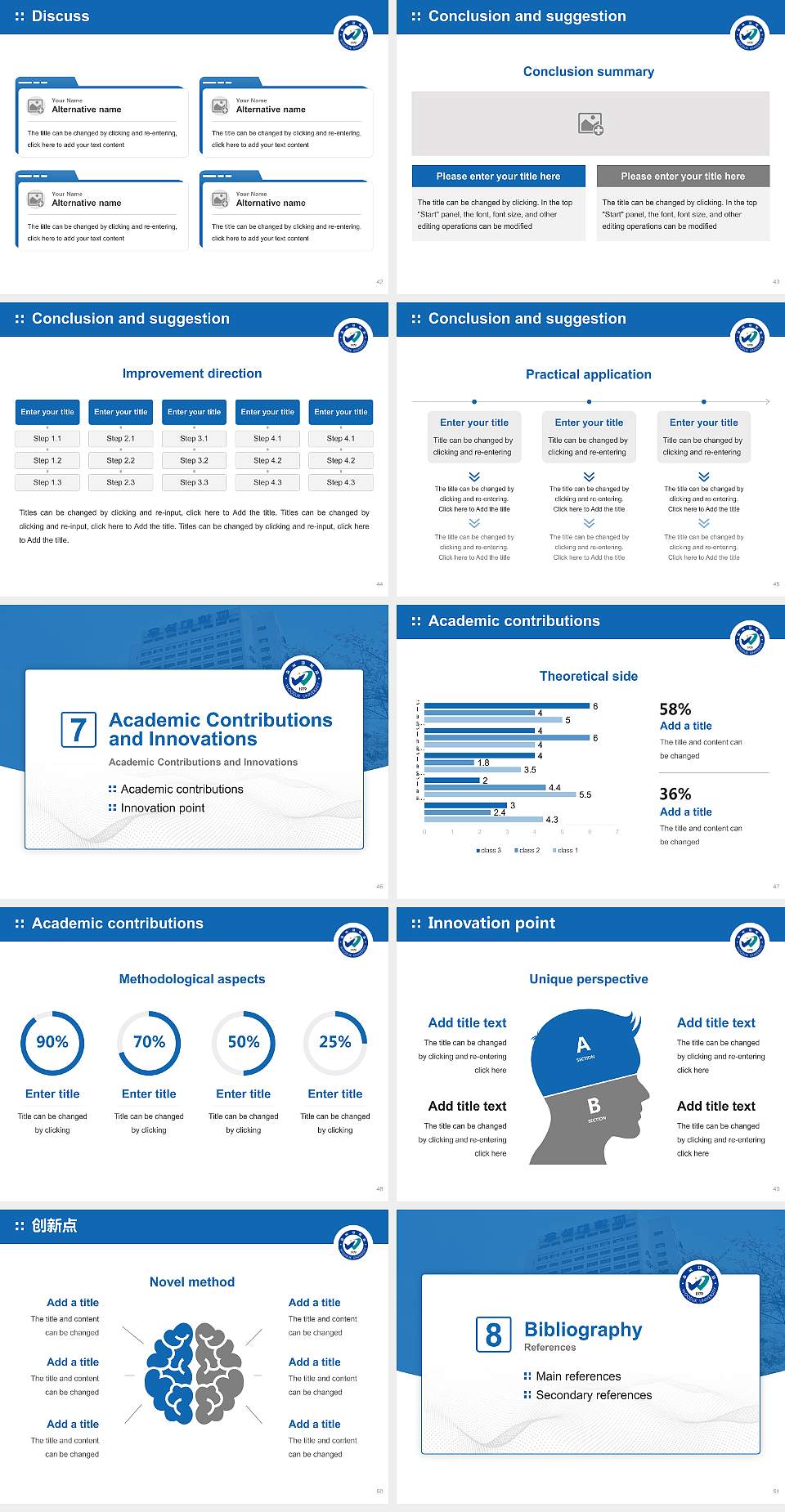Woosuk University Graduation Thesis Defense PPT Template4:3 ratio PPT effect preview image6