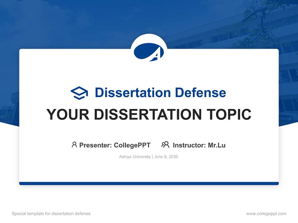 Ashiya University Graduation Thesis Defense PPT Template4:3 ratio PPT effect preview image7