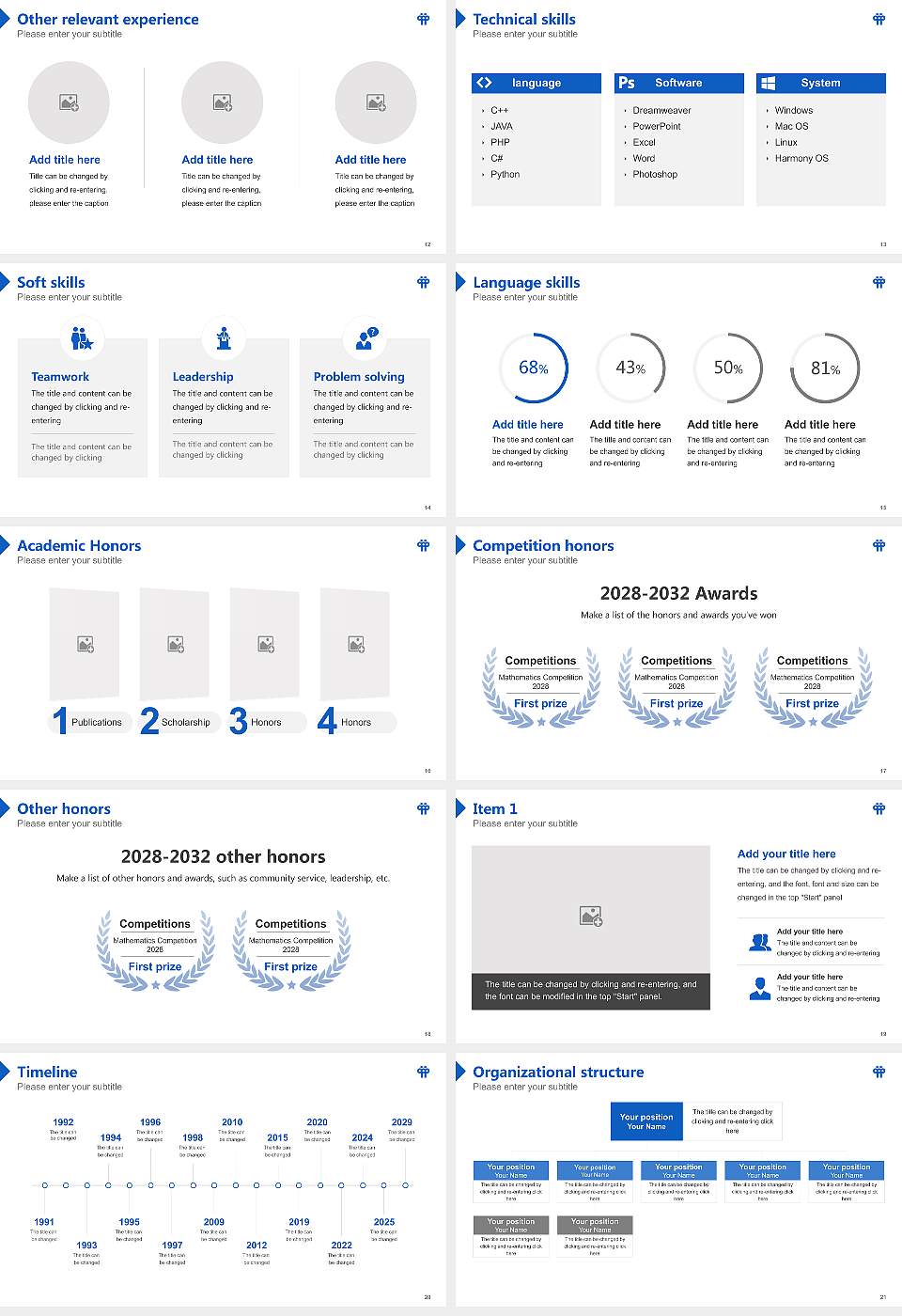 Fukuoka Prefectural University Resume PPT Template16:9 ratio PPT effect preview image3