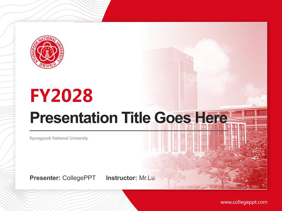 Kyungpook National University Academic Presentation/Research Findings Report PPT Template4:3 ratio PPT effect preview image5