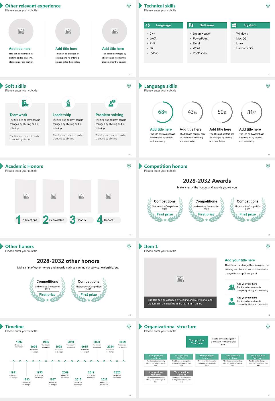 Aoyama Gakuin University Resume PPT Template16:9 ratio PPT effect preview image3