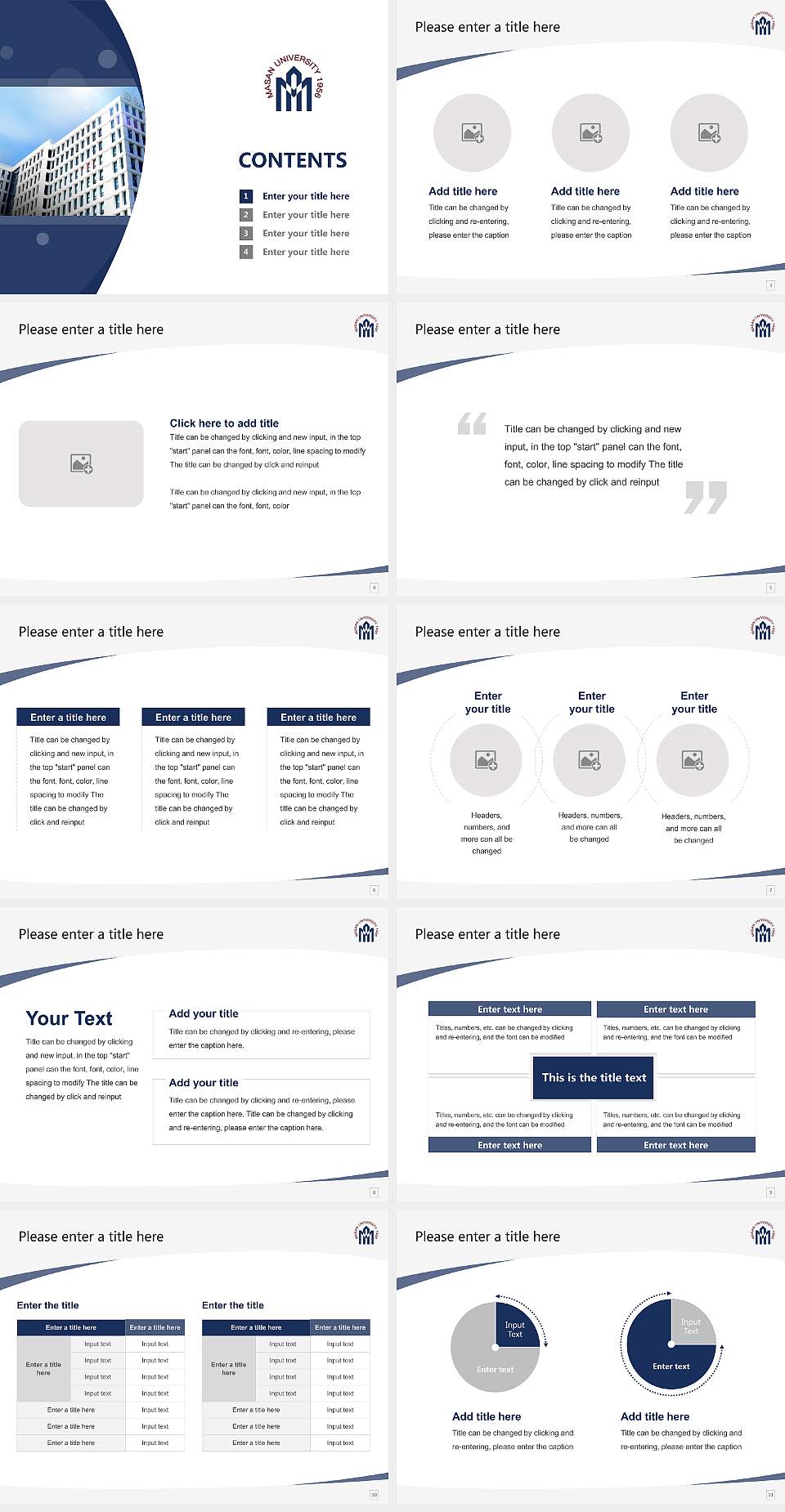 Masan University Course/Courseware Creation PPT Template4:3 ratio PPT effect preview image2