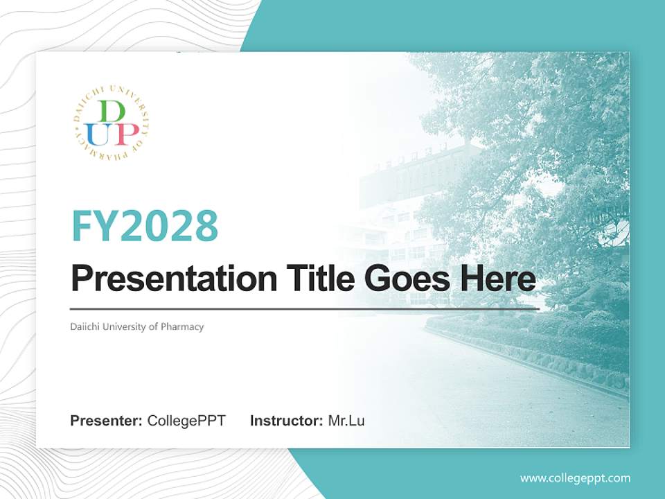 Daiichi University of Pharmacy Academic Presentation/Research Findings Report PPT Template4:3 ratio PPT effect preview image5