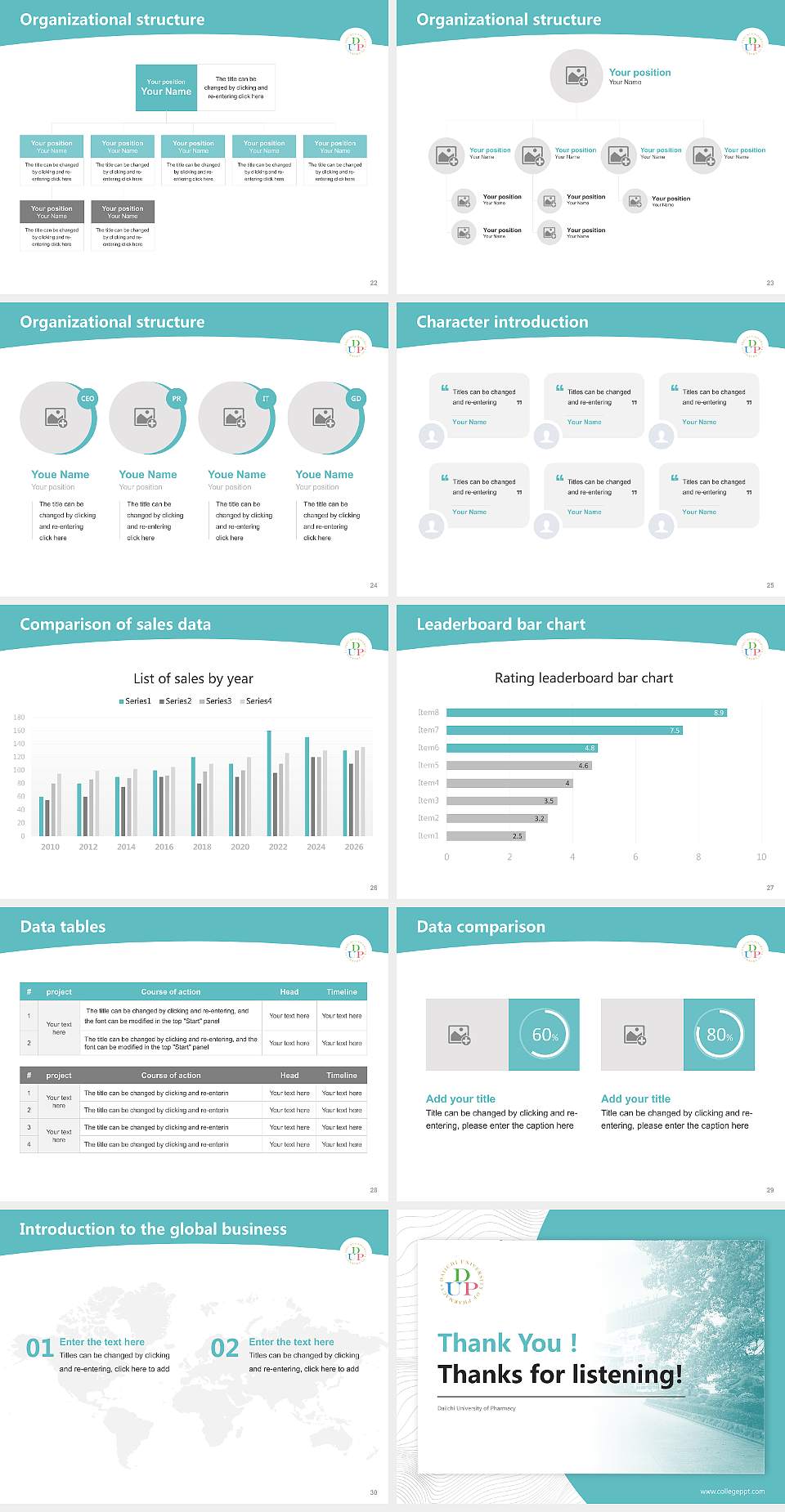 Daiichi University of Pharmacy Academic Presentation/Research Findings Report PPT Template4:3 ratio PPT effect preview image4