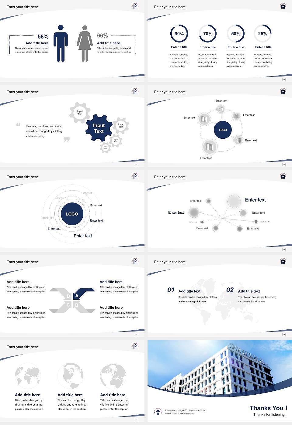 Masan University Course/Courseware Creation PPT Template16:9 ratio PPT effect preview image4