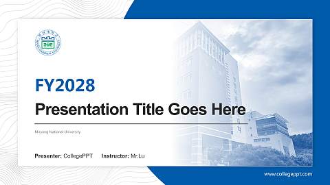 Miryang National University Academic Presentation/Research Findings Report PPT Template