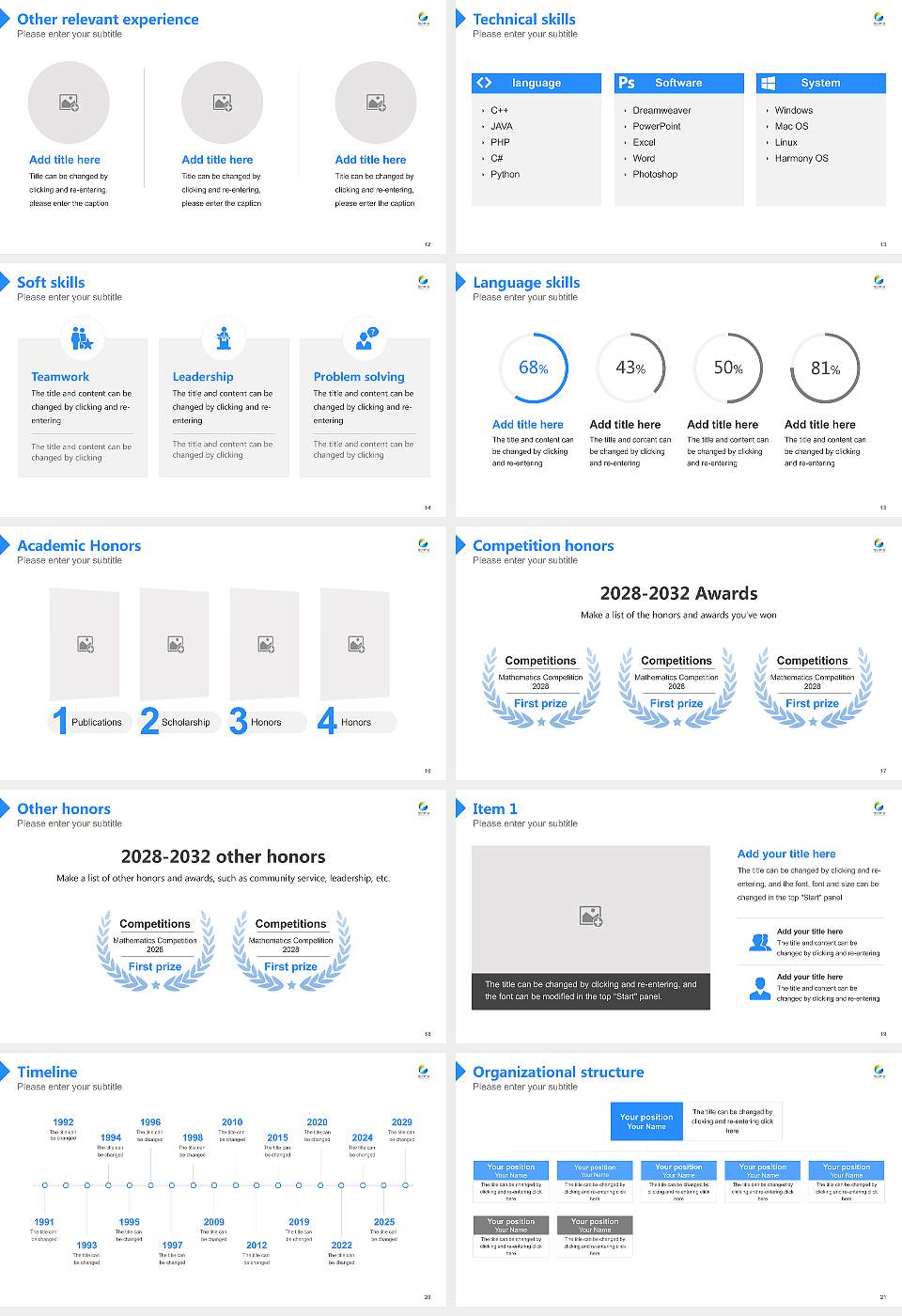 Suncheon Cheongam College Resume PPT Template16:9 ratio PPT effect preview image3