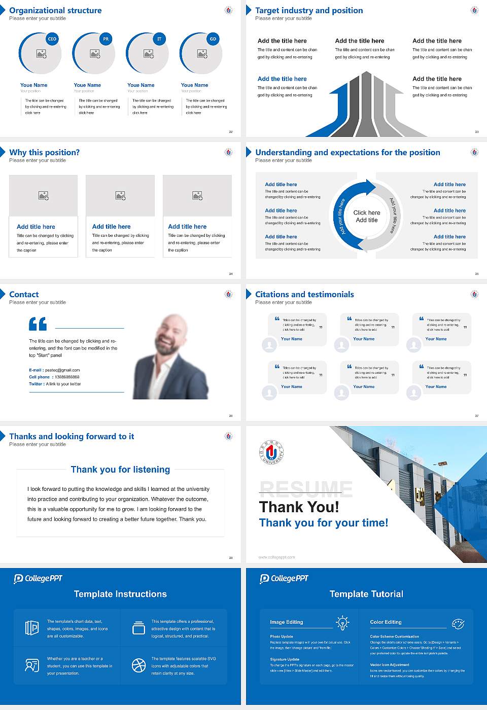 Youngdong University Resume PPT Template16:9 ratio PPT effect preview image4