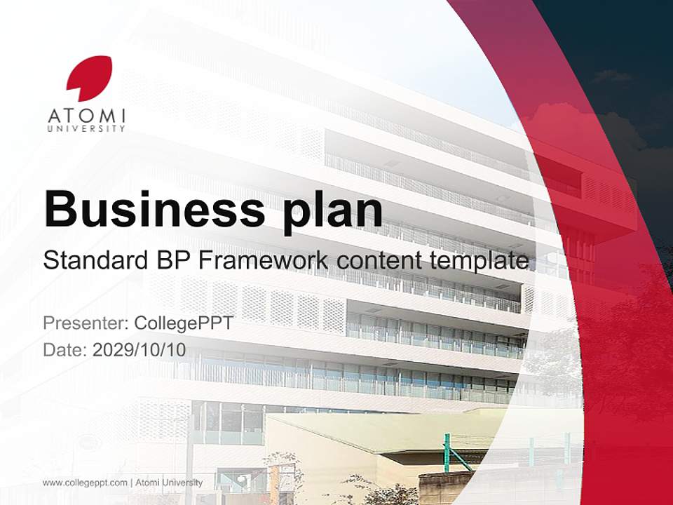 Atomi University Competition/Entrepreneurship Contest PPT Template4:3 ratio PPT effect preview image9