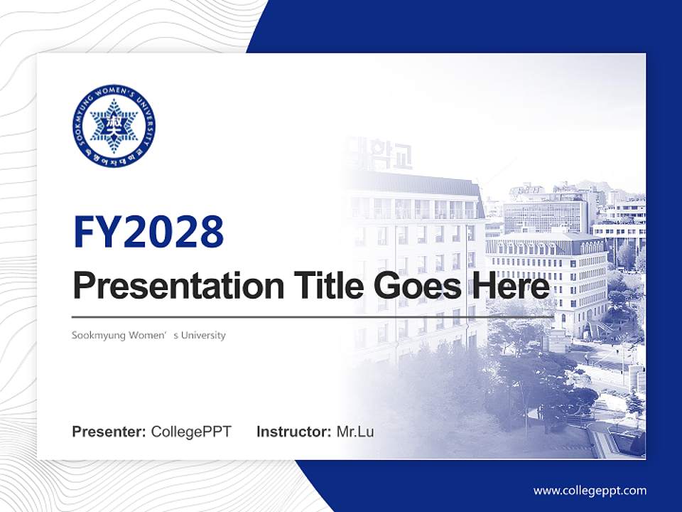 Sookmyung Women’s University Academic Presentation/Research Findings Report PPT Template4:3 ratio PPT effect preview image5