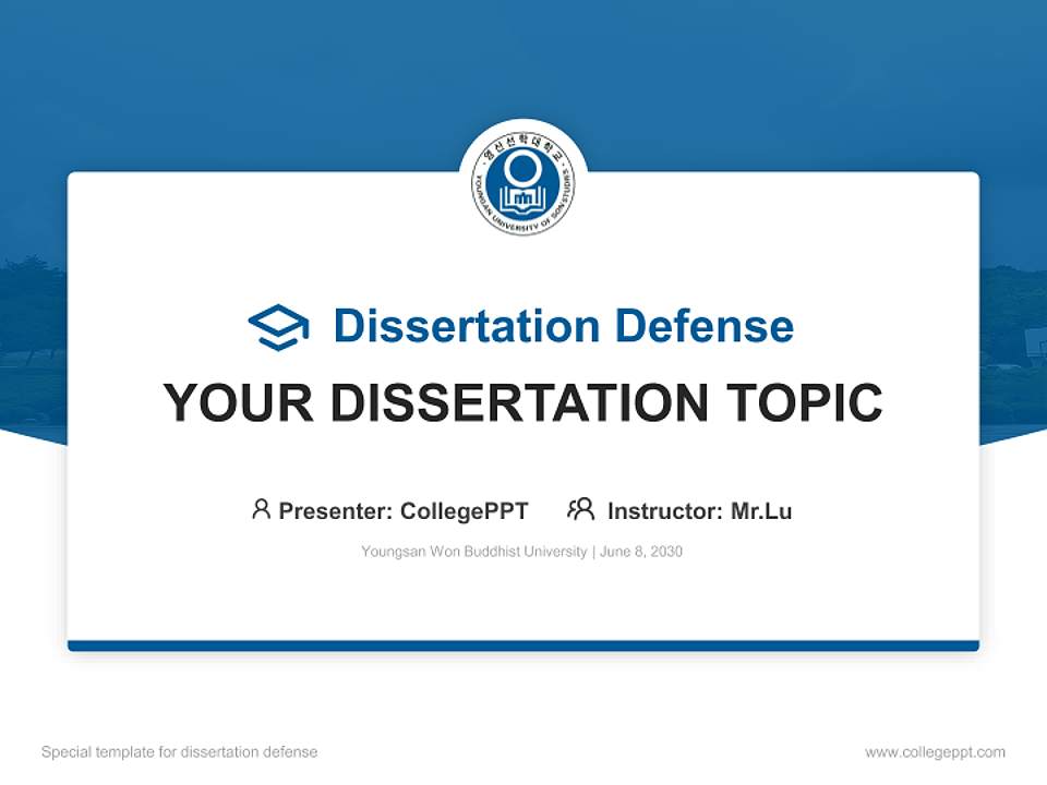 Youngsan Won Buddhist University Graduation Thesis Defense PPT Template4:3 ratio PPT effect preview image7