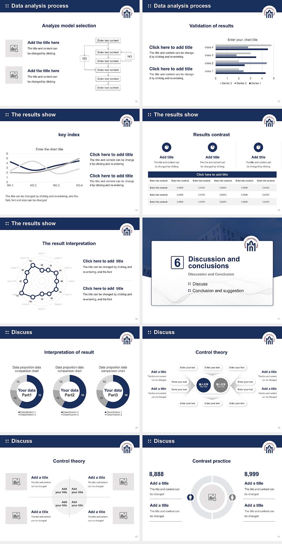 Masan University Graduation Thesis Defense PPT Template4:3 ratio PPT effect preview image5
