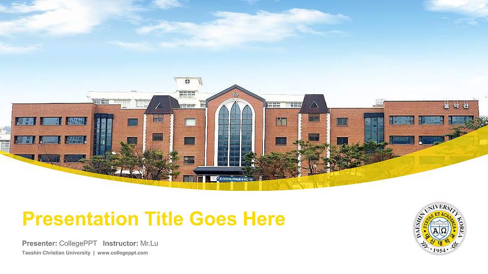 Taeshin Christian University Course/Courseware Creation PPT Template16:9 ratio PPT effect preview image