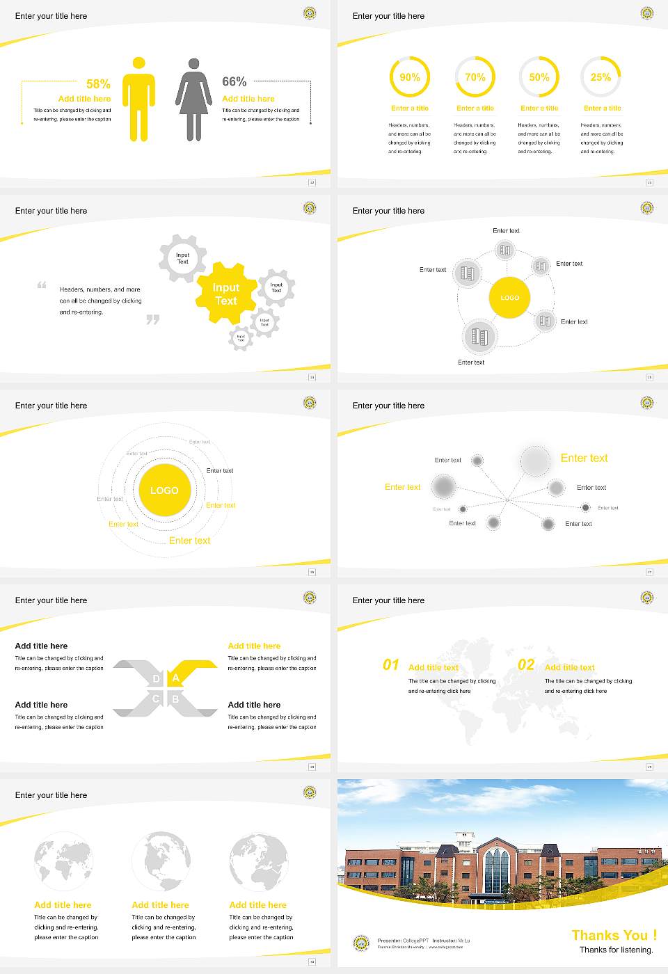 Taeshin Christian University Course/Courseware Creation PPT Template16:9 ratio PPT effect preview image4