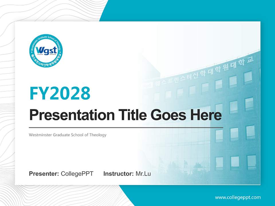 Westminster Graduate School of Theology Academic Presentation/Research Findings Report PPT Template4:3 ratio PPT effect preview image5