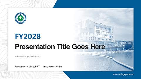 Mokpo National Maritime University Academic Presentation/Research Findings Report PPT Template