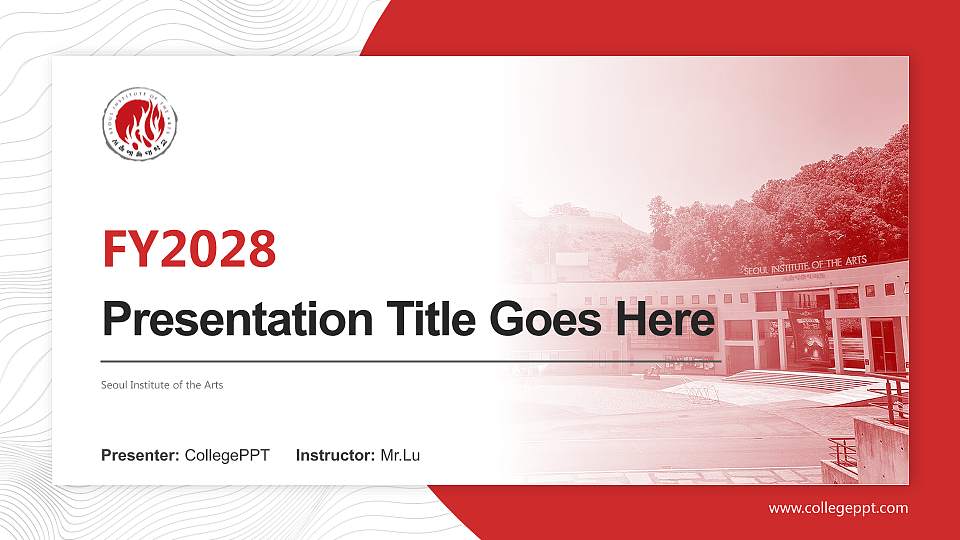 Seoul Institute of the Arts Academic Presentation/Research Findings Report PPT Template16:9 ratio PPT effect preview image