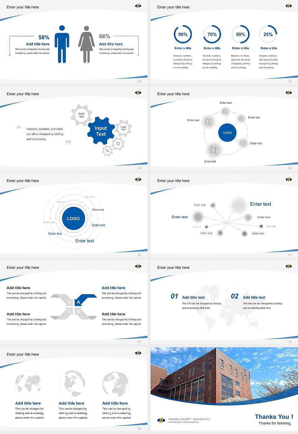 Sunlin University Course/Courseware Creation PPT Template16:9 ratio PPT effect preview image4