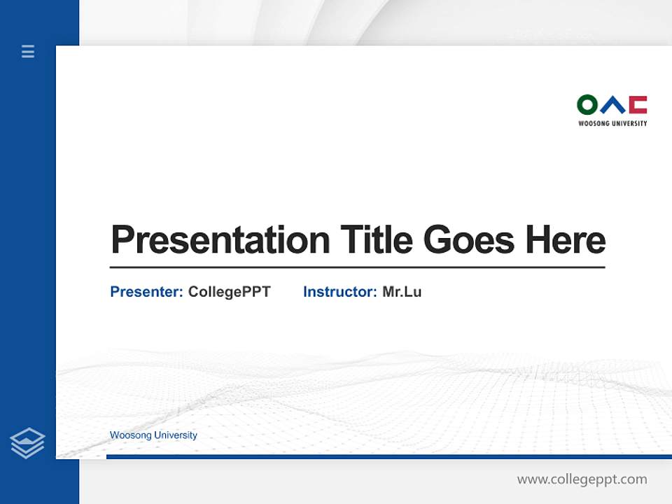 Woosong University Thesis Proposal/Graduation Defense PPT Template4:3 ratio PPT effect preview image5