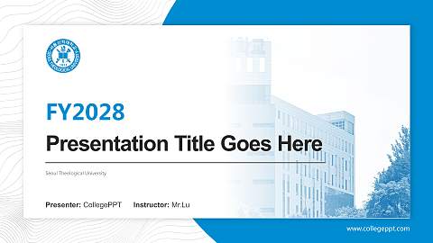 Seoul Theological University Academic Presentation/Research Findings Report PPT Template