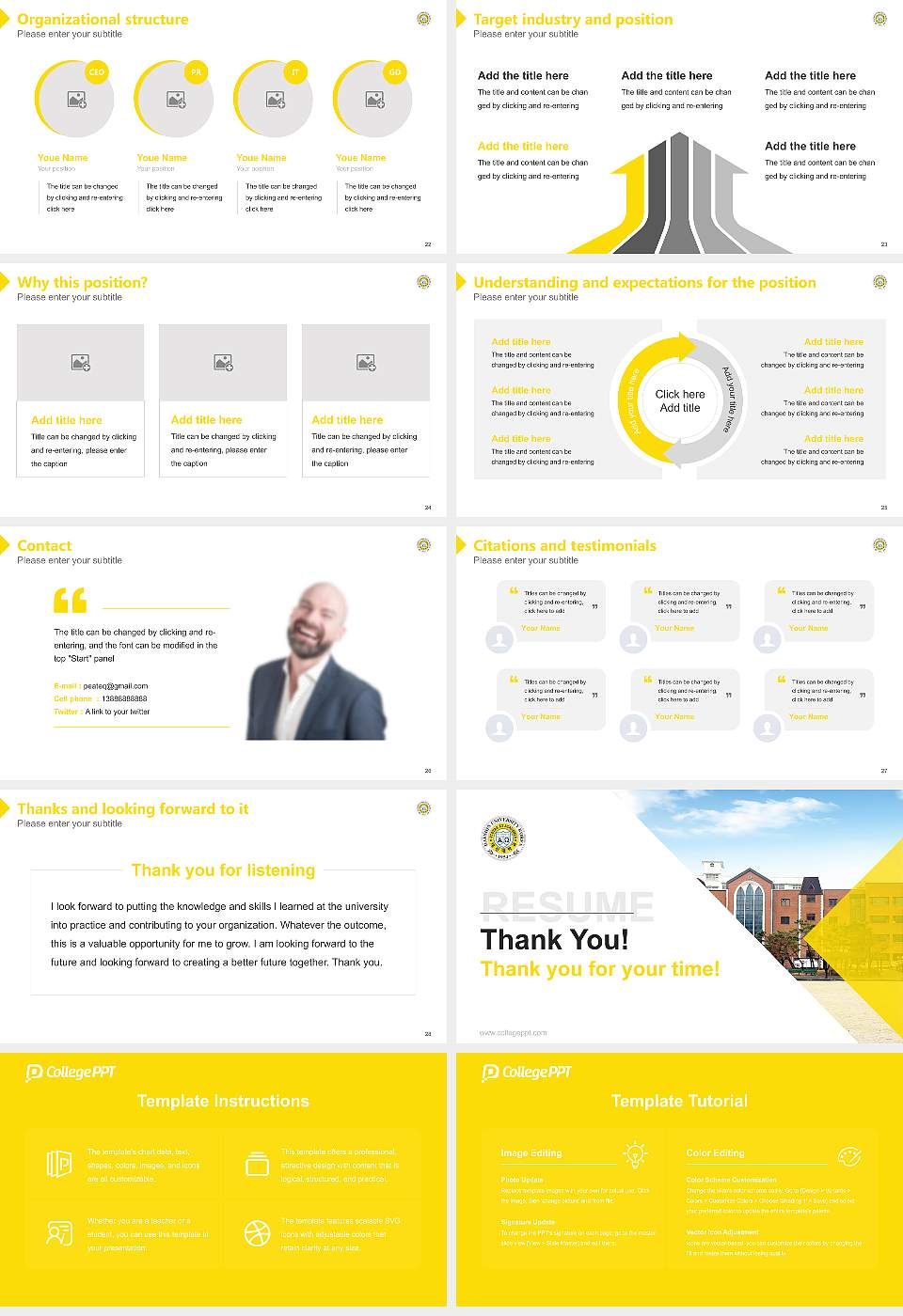 Taeshin Christian University Resume PPT Template16:9 ratio PPT effect preview image4