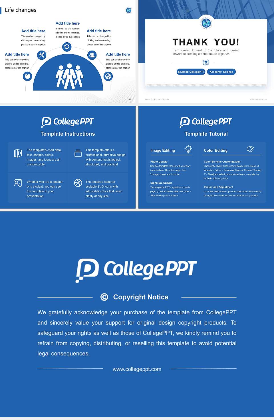Korea Polytechnic University National Scholarship Defense PPT Template4:3 ratio PPT effect preview image4