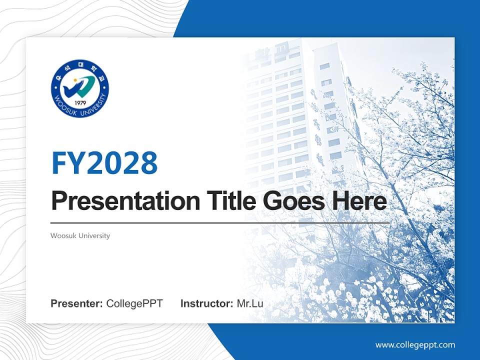 Woosuk University Academic Presentation/Research Findings Report PPT Template4:3 ratio PPT effect preview image5