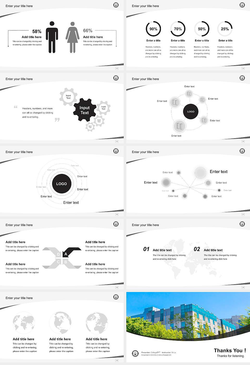 Sungkonghoe University Course/Courseware Creation PPT Template16:9 ratio PPT effect preview image4