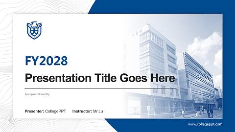 Kyungwon University Academic Presentation/Research Findings Report PPT Template