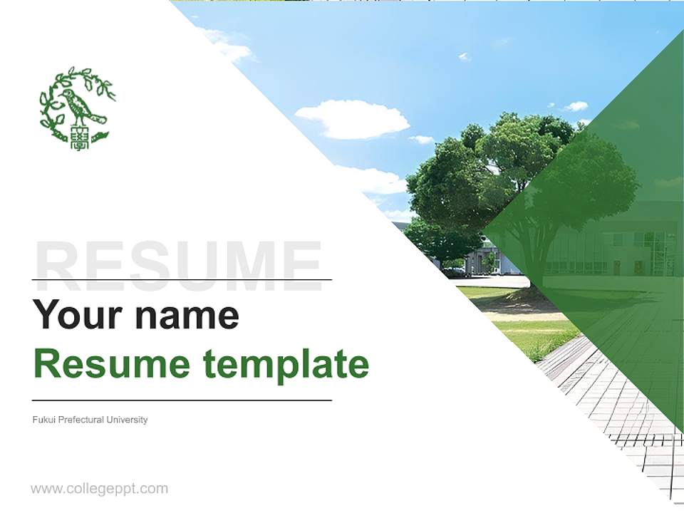Fukui Prefectural University Resume PPT Template4:3 ratio PPT effect preview image5