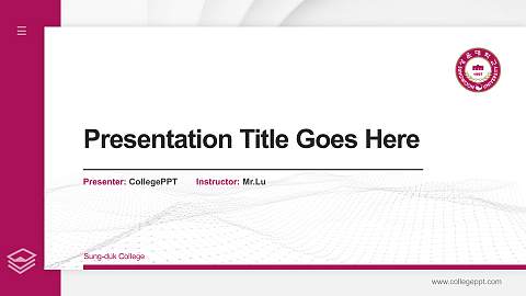 Sung-duk College Thesis Proposal/Graduation Defense PPT Template
