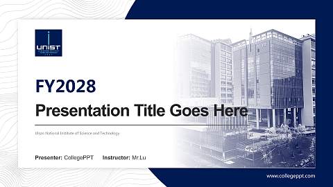 Ulsan National Institute of Science and Technology Academic Presentation/Research Findings Report PPT Template