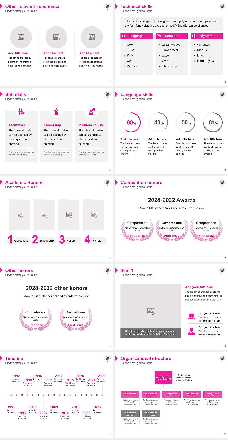Yeonsung University Resume PPT Template4:3 ratio PPT effect preview image3