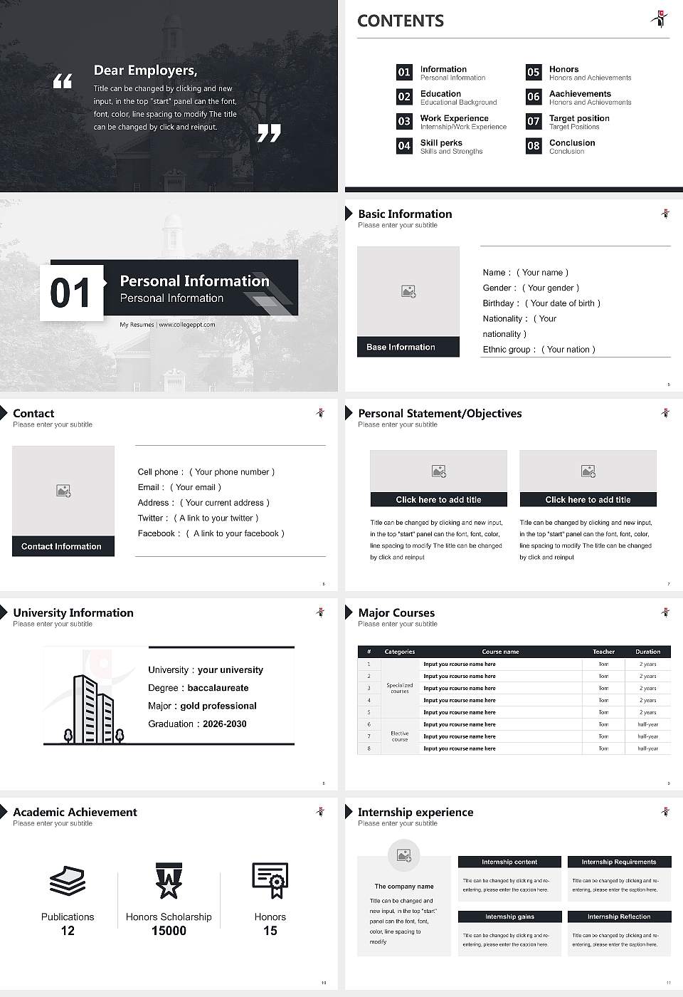 Yaeil Seminary Resume PPT Template16:9 ratio PPT effect preview image2