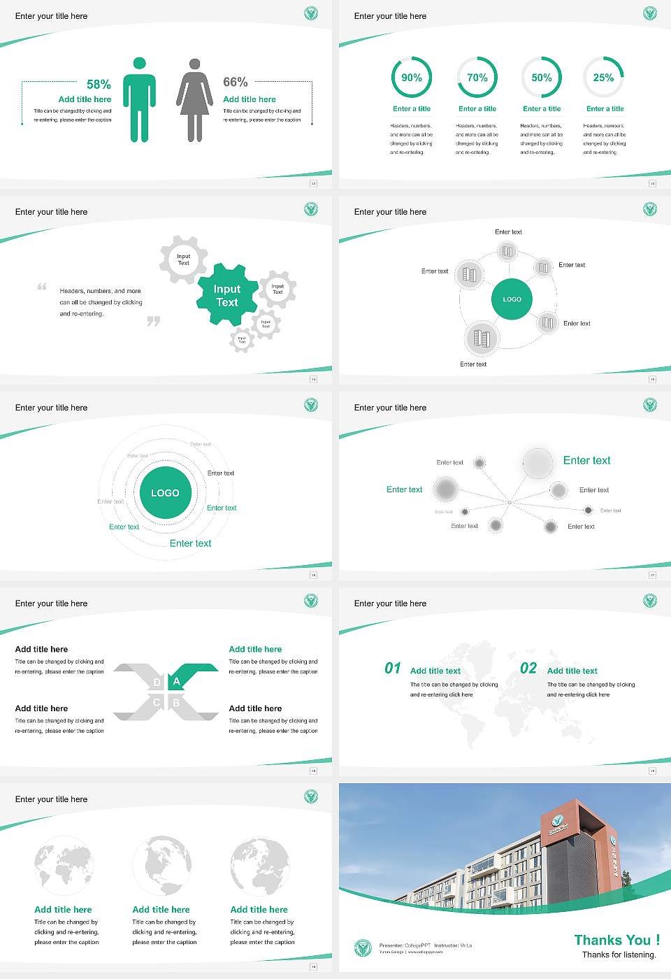 Yuhan College Course/Courseware Creation PPT Template16:9 ratio PPT effect preview image4
