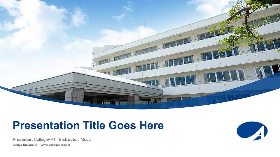Ashiya University Course/Courseware Creation PPT Template16:9 ratio PPT effect preview image