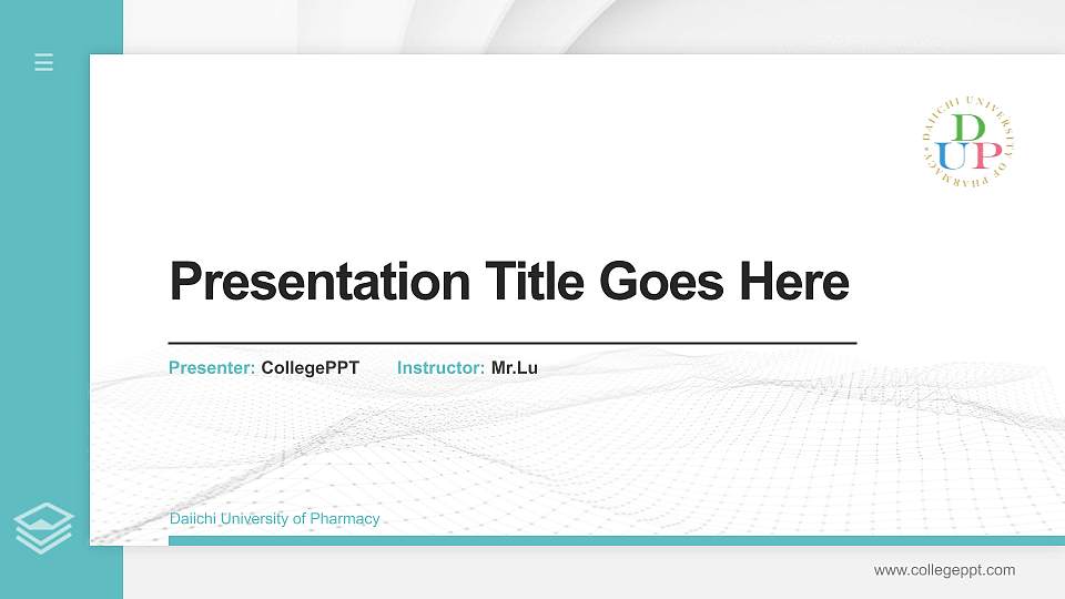 Daiichi University of Pharmacy Thesis Proposal/Graduation Defense PPT Template16:9 ratio PPT effect preview image