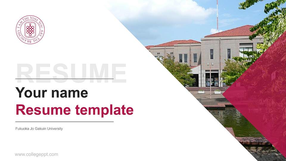 Fukuoka Jo Gakuin University Resume PPT Template16:9 ratio PPT effect preview image