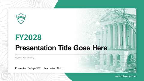 Aoyama Gakuin University Academic Presentation/Research Findings Report PPT Template