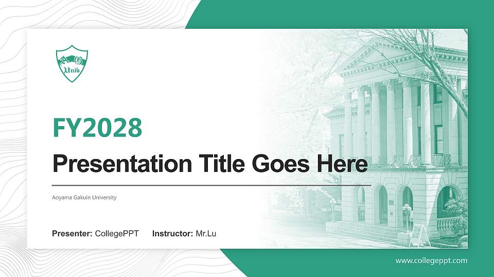 Aoyama Gakuin University Academic Presentation/Research Findings Report PPT Template16:9 ratio PPT effect preview image