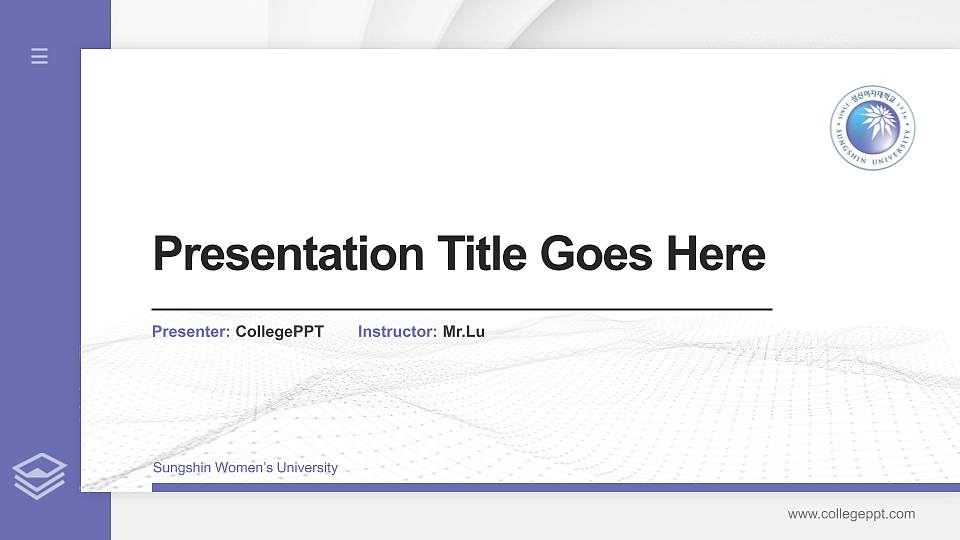 Sungshin Women’s University Thesis Proposal/Graduation Defense PPT Template16:9 ratio PPT effect preview image