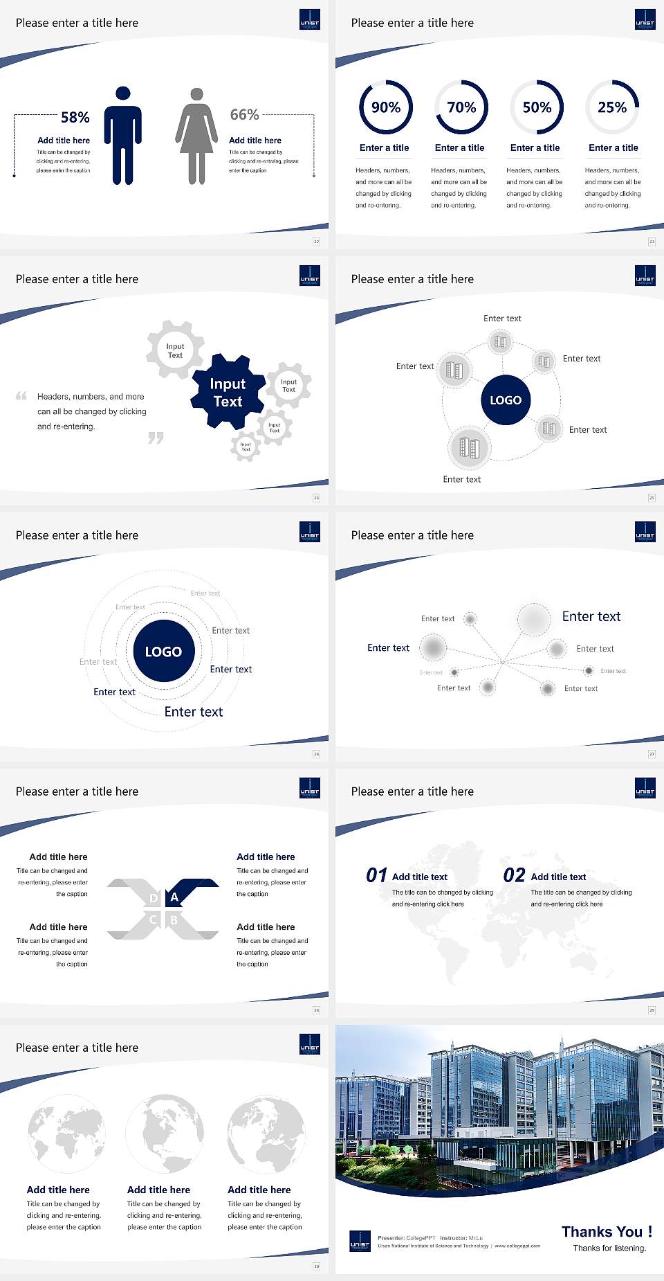 Ulsan National Institute of Science and Technology Course/Courseware Creation PPT Template4:3 ratio PPT effect preview image4