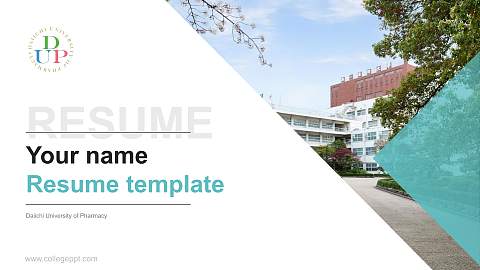 Daiichi University of Pharmacy Resume PPT Template