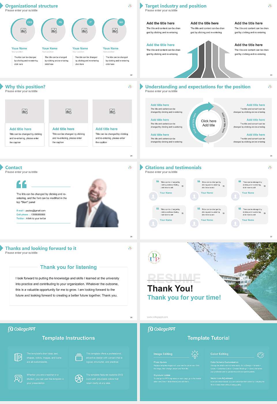 Daiichi University of Pharmacy Resume PPT Template16:9 ratio PPT effect preview image4