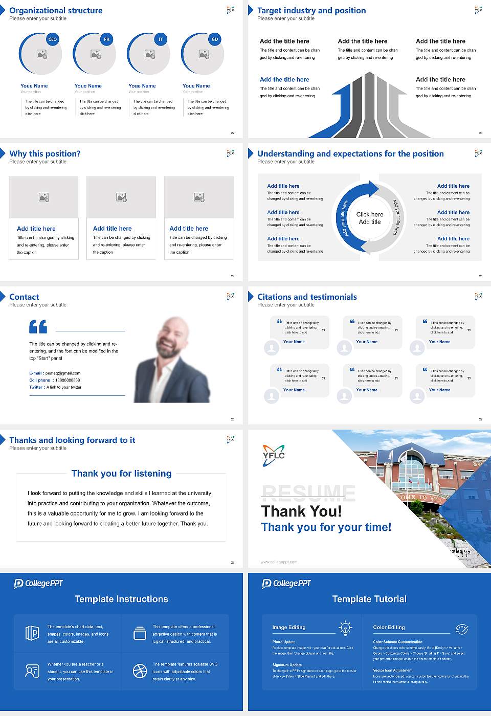 Youngnam Foreign Language College Resume PPT Template16:9 ratio PPT effect preview image4