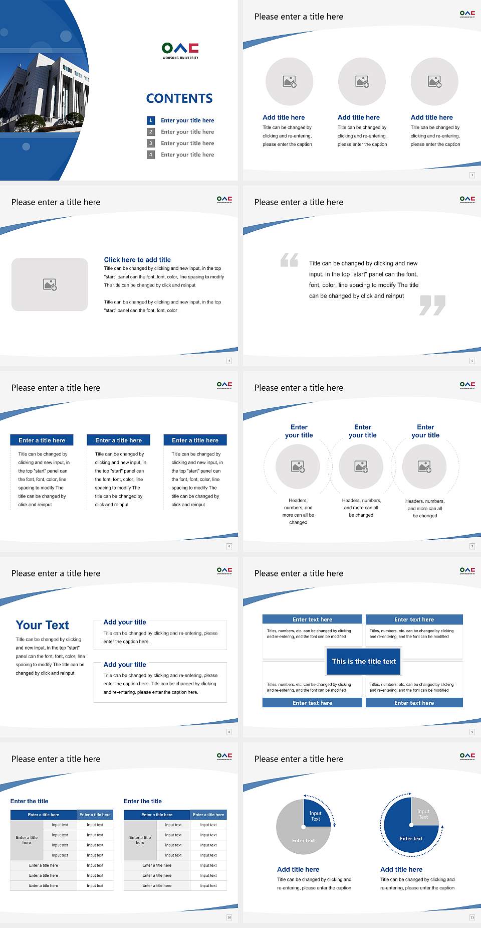 Woosong University Course/Courseware Creation PPT Template4:3 ratio PPT effect preview image2