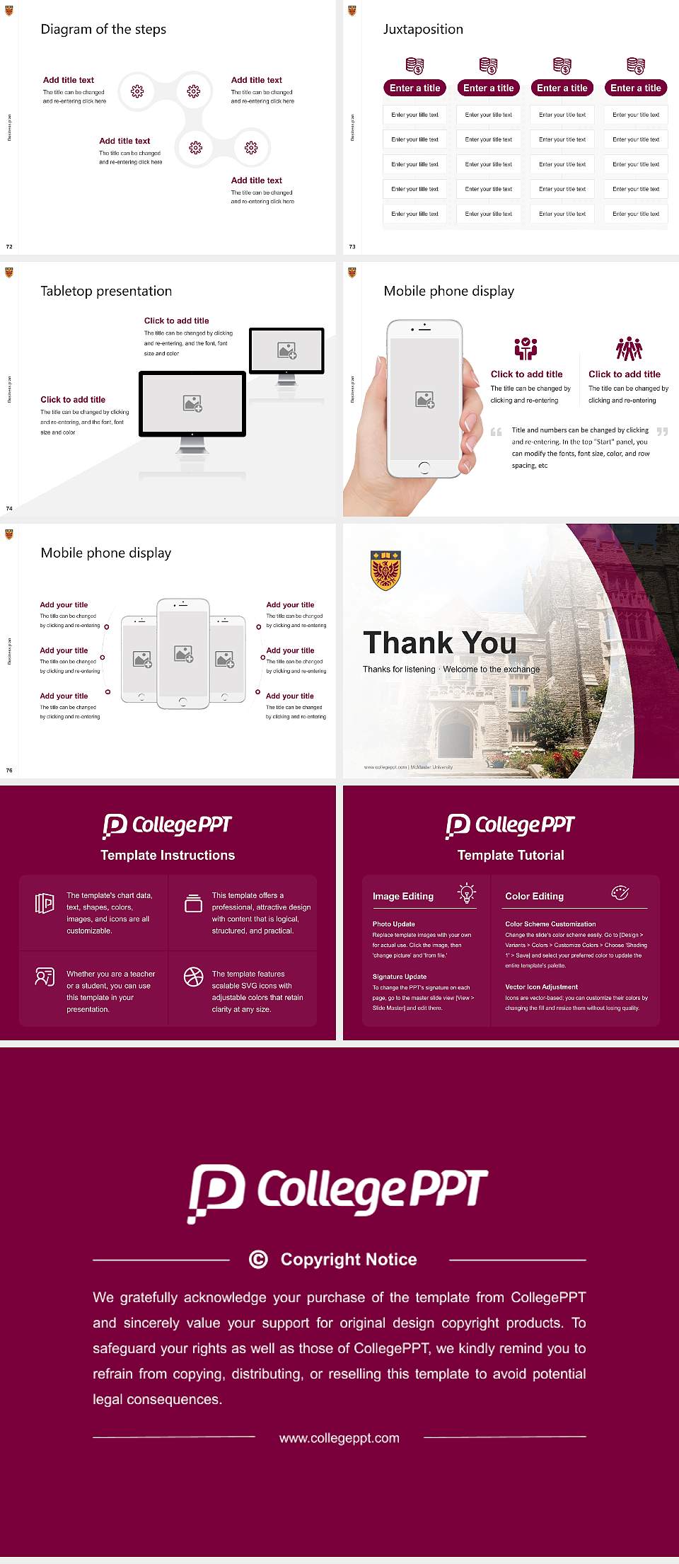 McMaster University Competition/Entrepreneurship Contest PPT Template4:3 ratio PPT effect preview image9