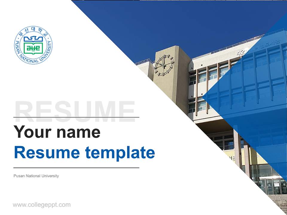 Pusan National University Resume PPT Template4:3 ratio PPT effect preview image5