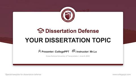 Korea National University of Transportation Graduation Thesis Defense PPT Template