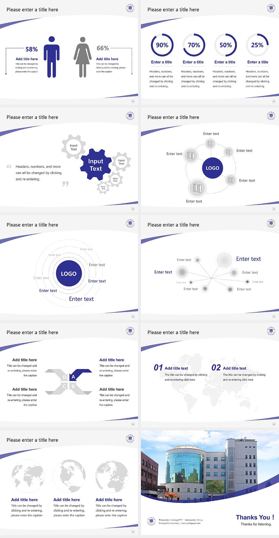 Kwangshin University Course/Courseware Creation PPT Template4:3 ratio PPT effect preview image4